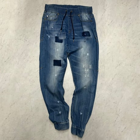 米国発 Bound For Glory Jeans バウンドフォーグローリー Jogger パッチワーク ジョガーパンツ (JNS91)