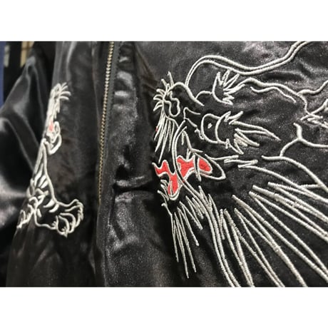 リバーシブル 横須賀発祥 スカジャン 横須賀ジャンパー SUKAJAN タイガー&ドラゴン 虎龍 黒
