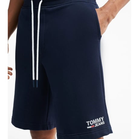 TOMMY JEANS USA トミージーンズ 裏起毛 スウェット ショートパンツ 紺