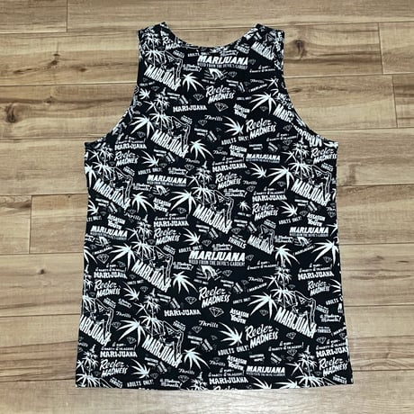 米国製 【M】 ダイヤモンドサプライ Diamond Supply Co タンクトップ 黒 総柄 LA ストリート