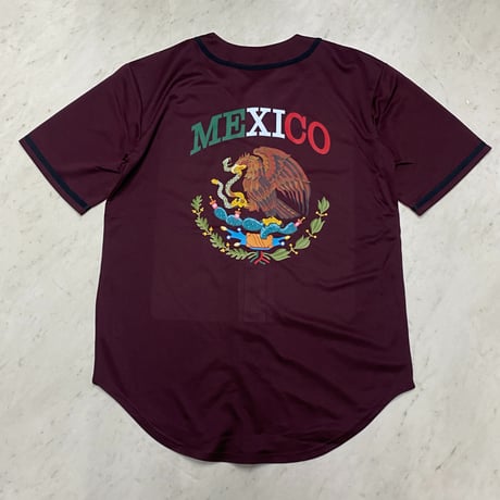 LA発 LA DREAMZ メキシコ MEXICO アンダーグラウンド グラフィック ベースボールシャツ バーガンディ (GFX-BB7)