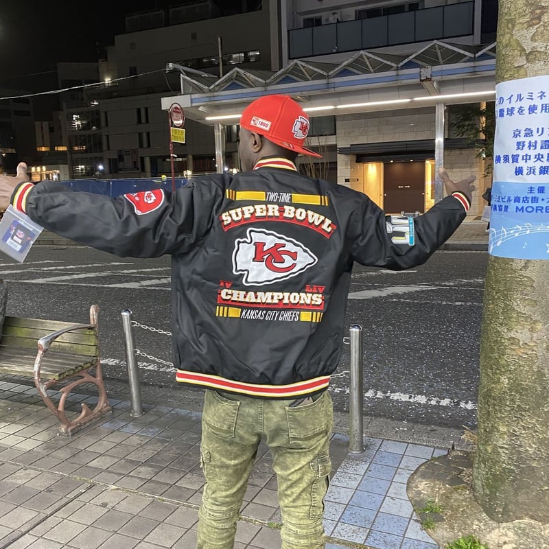 NFL スタジャンオールレザー カンザスシティチーフス ◉激レア◉スタジャン◉NFL◉オールレザー◉カンザスシティ