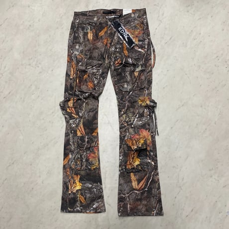 海外限定 KDNK ディーケーエヌケー Camo Cargo Flare Jeans 迷彩 カーゴ フレア ジーンス (JNS61)