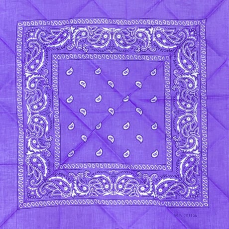ペイズリー バンダナ Paisley Bandana ヴィンテージ調 大判サイズ 54cm 薄紫 (BNDN107)