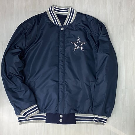 NFL公式 JHデザイン Cowboys ダラス カウボーイズ 紺 リバーシブル スタジャン