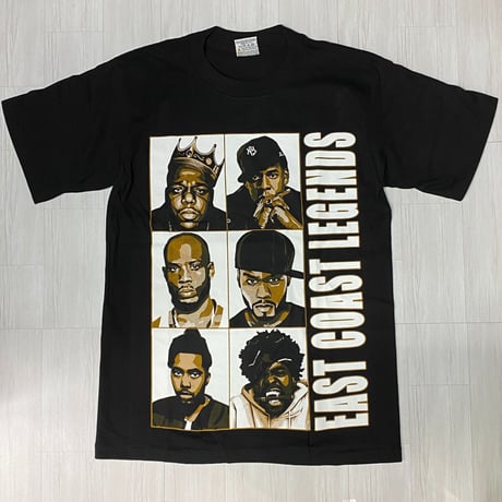 LA発 EAST COAST LEGENDS 東海岸 アンダーグラウンド グラフィック ヘビーウェイト Tシャツ 黒 (GTS80)