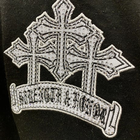 米国ブランド FWRD Denim NY クリスタル 十字架 半袖 Tシャツ Crystalized Templar Tee (CropT15)