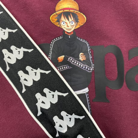 Kappa(カッパ) × ONEPIECE(ワンピース) コラボ プルオーバー パーカー Luffy ルフィ バーガンデ