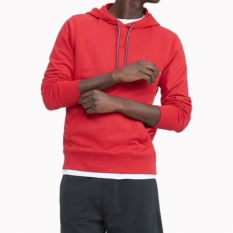 TOMMY HILFIGER USA トミーヒルフィガー 薄手 スウェット プルオーバーパーカー 赤