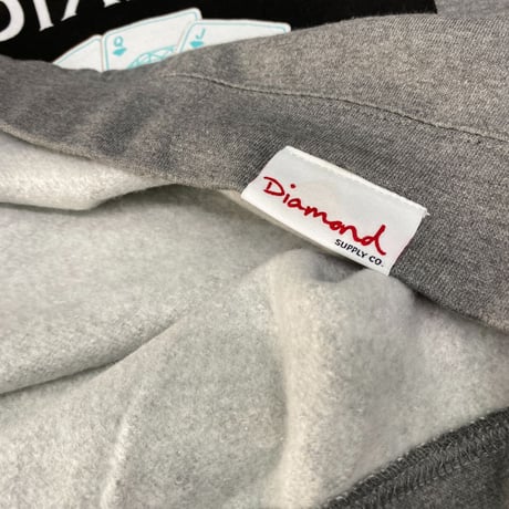 Diamond Supply ダイヤモンドサプライ  Cards クルーネック スウェット トレーナー ピスタグ付き グレー