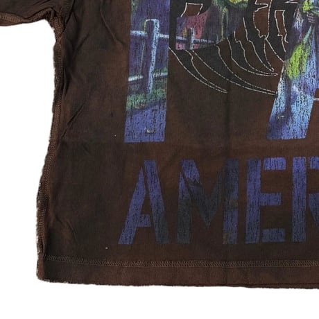 カリフォルニア発 Rare Peace レアピース BAD HABIT クロップドTシャツ ラインストーン Dk.Brown (CropT19)