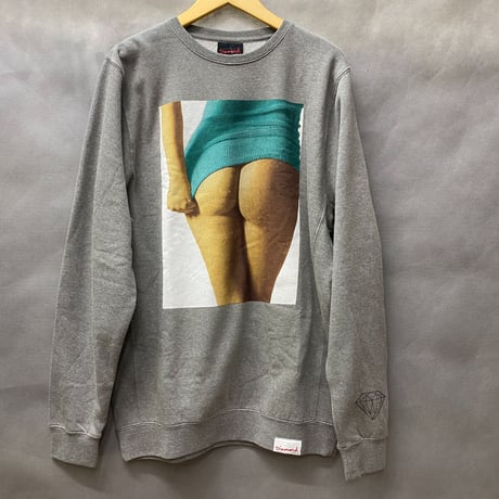 Diamond Supply ダイヤモンドサプライ SneakPeek クルーネック スウェット トレーナー ガンメタ