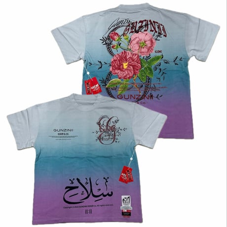 米国シカゴ発 Gunzinii ガンジーニ No Weapon Rose Rhinestone グラデーション ノーウェポン Tシャツ (CropT59)