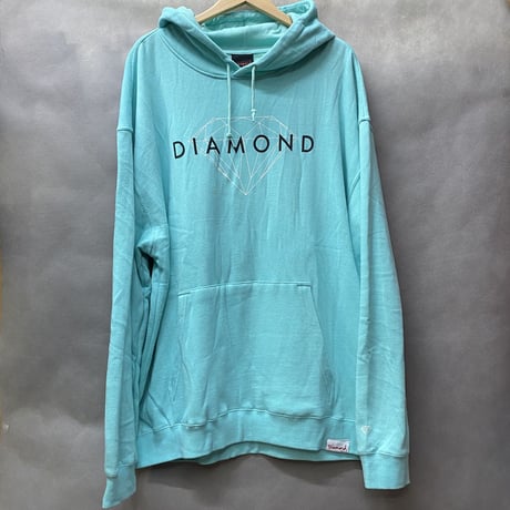 【2XL】 ダイヤモンドサプライ Diamond supply co. スウェット プルオーバー パーカー 水色 DMNDブルー