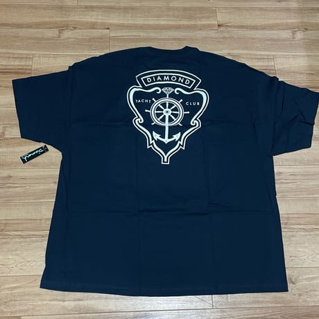 【4XL】米国製  ダイヤモンドサプライ Diamond Supply Co. 半袖 Tシャツ 紺 Yacht Crest 紋章 (T25)