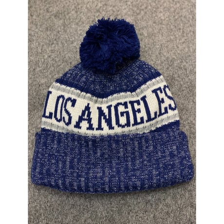 NEWERA ニューエラ LA Dodgers ドジャース ニット帽 ポンポン付 フリース MLB