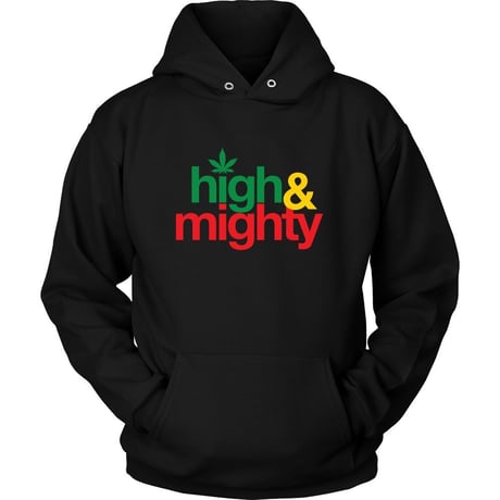 NY発 Mighty Healthy マイティヘルシー HighMighty ハイマイティ プルオーバー パーカー 黒 ラスタカラー