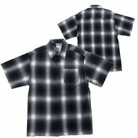 アメリカ製 CALTOP キャルトップ 半袖 オンブレチェックシャツ BLACK IVORY ブラック アイボリー (SBS35)