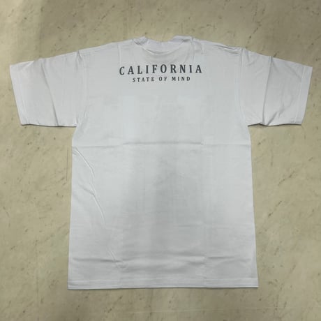 LA発 California STATE OF MIND グラフィック ヘビーウェイト Tシャツ カリフォルニア 白 (GTS2)