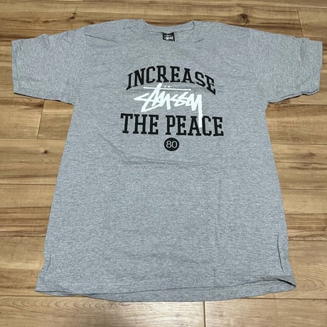 【M】 Stussy ステューシー Increase The Peace オーセンティック 半袖 Tシャツ グレー (46)