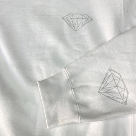 Diamond Supply ダイヤモンドサプライ SS Brilliant クルーネック スウェット トレーナー ピスタグ付き 白