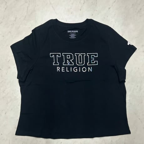 True Religion トゥルーレリジョン Arch Foil Logo アーチ型ロゴ フォイルプリント Tシャツ  (TRUE-TS10)