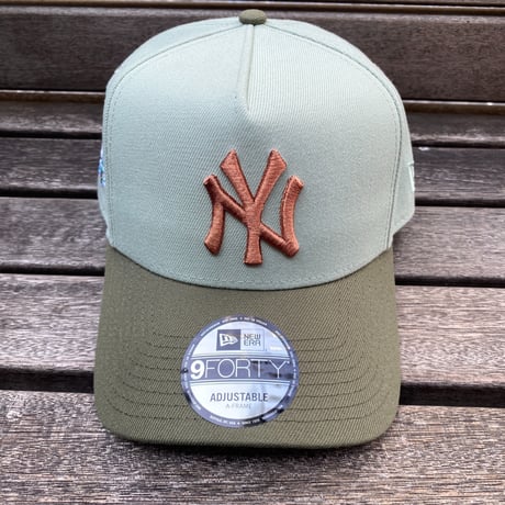 海外限定 Newera ニューエラ 9Forty Aフレーム NY Yankees ヤンキース 1999WS キャップ セージグリーン (940-201)