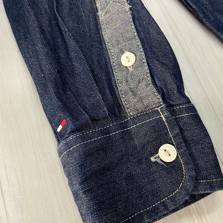 USA仕様 TOMMY HILFIGER TJ オーバーサイズ オーガニックコットン デニムシャツ (R4F-16)