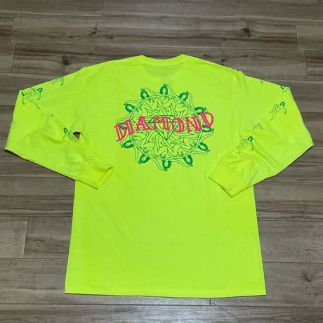 USA製 【M】 Diamond Supply Co. ダイヤモンドサプライ 長袖 Tシャツ Neon ネオンイエロー ロンT (LT9)