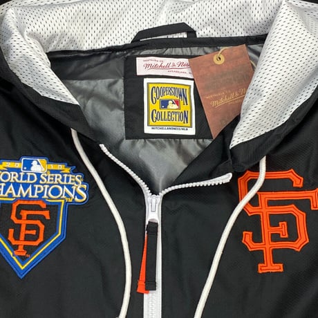 USA限定 Mitchell&Ness MLB サンフランシスコ ジャイアンツ Team Origins ハーフZIP アノラック