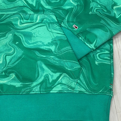 USA仕様 TOMMY HILFIGER TJ マーブル Badge プルオーバー パーカー Always Green (R4F-8)