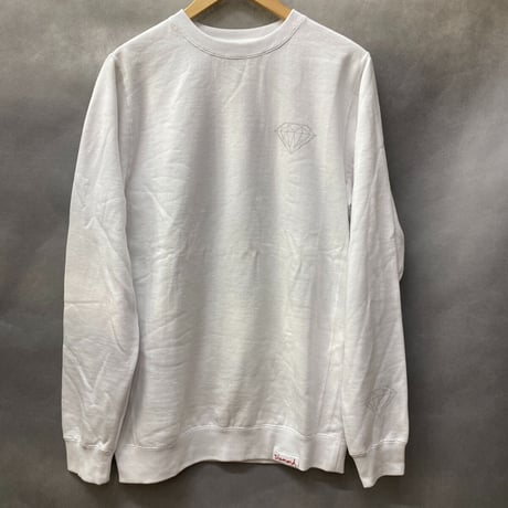 Diamond Supply ダイヤモンドサプライ SS Brilliant クルーネック スウェット トレーナー ピスタグ付き 白