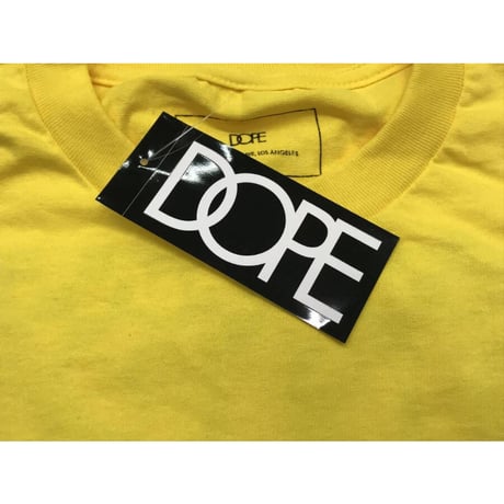 日本未入荷 DOPE ドープ 長袖 Ｔシャツ ロンＴ グランプリ GRAND PRIX ワールドシリーズ 黄色 ステッカー付