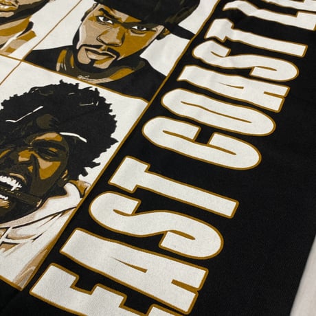 LA発 EAST COAST LEGENDS 東海岸 アンダーグラウンド グラフィック ヘビーウェイト Tシャツ 黒 (GTS80)