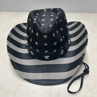 つば広 ウエスタンハット Cowboy Hat カウボーイハット 星条旗 ヴィンテージテイスト (CBH5)