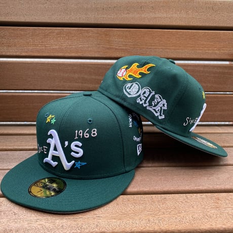 激レア USA限定 59FIFTY ニューエラ MLB アスレチックス Athletics スクリブル Scribble