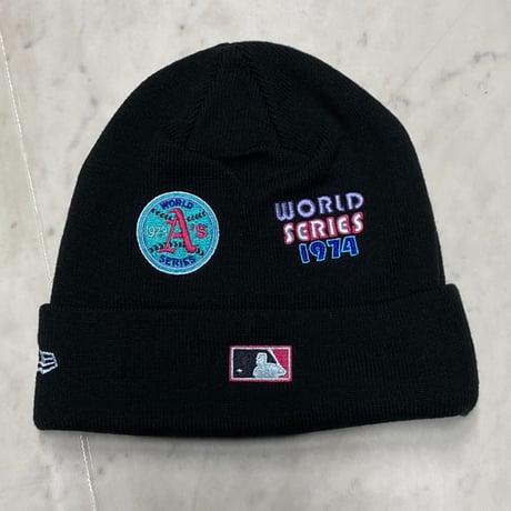 USA限定 NEWERA ニューエラ MLB WSチャンピオンズ ニット帽 オークランド アスレチックス As