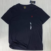 USAモデル POLO RALPH LAUREN ラルフローレン ポニー刺繍 クルーネック 半袖 Tシャツ 紺 (RL8)