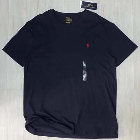 USAモデル POLO RALPH LAUREN ラルフローレン ポニー刺繍 クルーネック 半袖 Tシャツ 紺 (RL8)