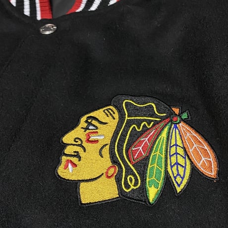 USA限定 JHデザイン NHL シカゴ ブラックホークス BlackHawks リバーシブル スタジャン