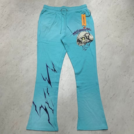 米国発 Civilized シヴィライズド Road To Paradise クルーネック スウェットセットアップ フレア ターコイズ (SET28)