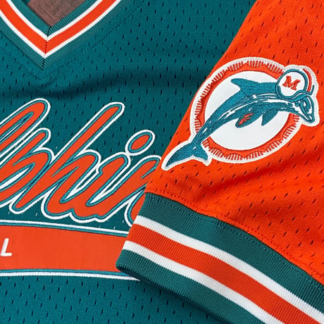 Mitchell&Ness ミッチェル&ネス NFL マイアミ ドルフィンズ  Vネック T.PROSPECT ジャージ