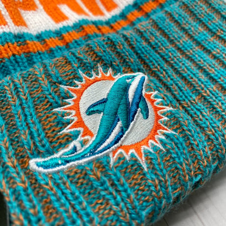 NEWERA USA ニューエラ NFL マイアミ ドルフィンズ Dolphins 公式 ポンポン付き ニット帽