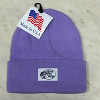アメリカ製 全米最大級のアウトドアブランド Bass Pro Shops バスプロショップス ロゴラベル ニット帽 バイオレット (Bps85)