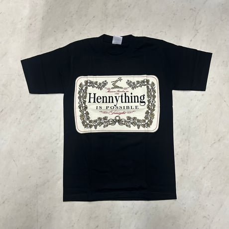 LA発 Hennything Is Possible Tonight オマージュ グラフィック 半袖 ヘビーウェイト Tシャツ 黒 (GTS131)