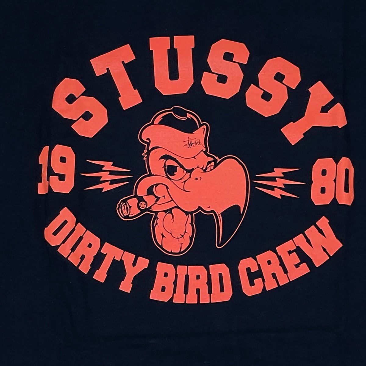 S】 Stussy ステューシー Dirty Bird Crew 半袖 Tシャツ 西海岸 ス...