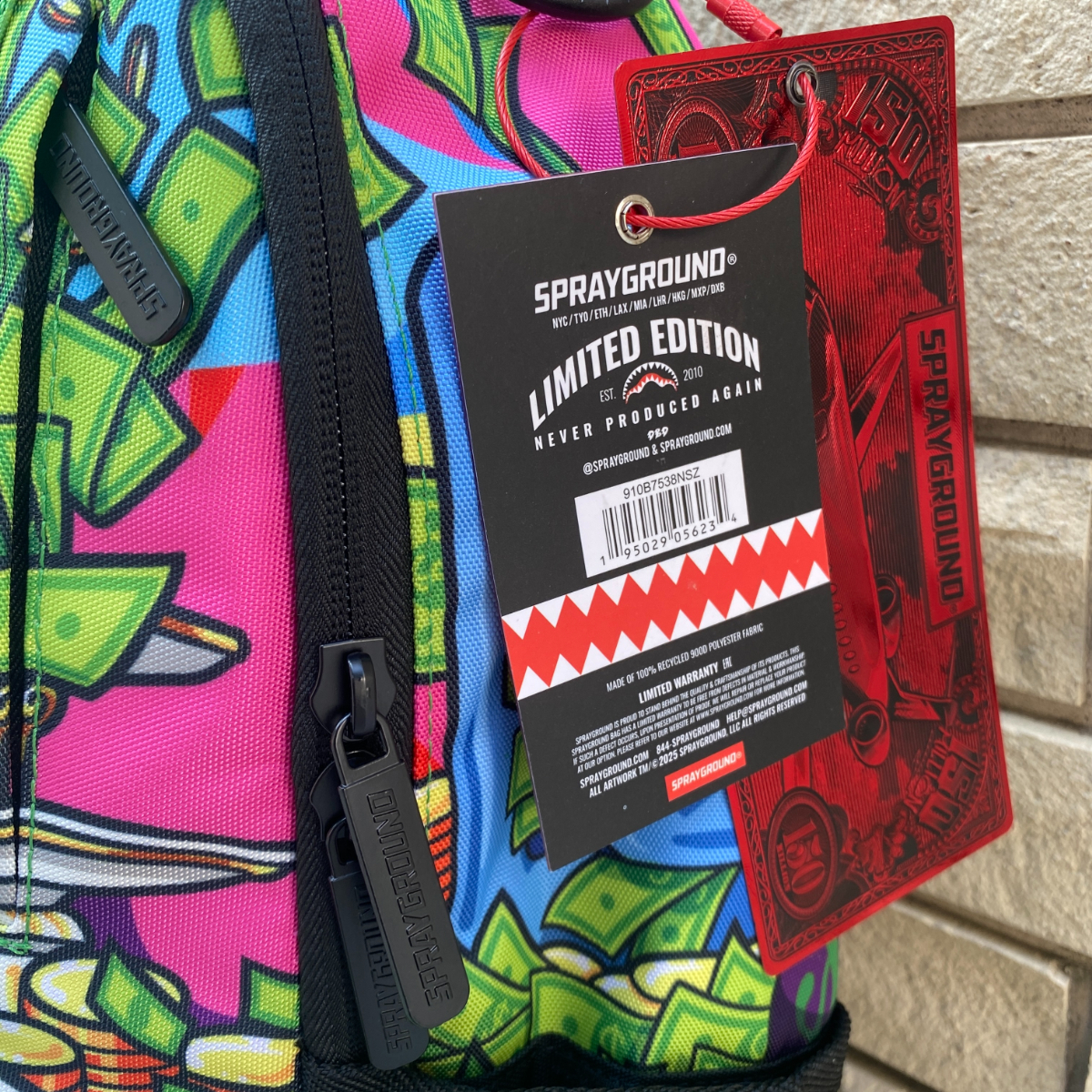 【未使用】Sprayground シャークマウスバックパックパープルグリッター 数量限定スプレイグラウンド バックパック 限定コラボ
