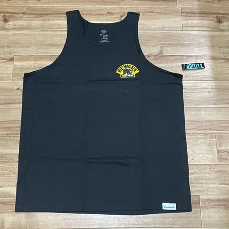 【2XL】 米国製 ダイヤモンドサプライ Diamond Supply Co タンクトップ 黒 Beware グリズリー