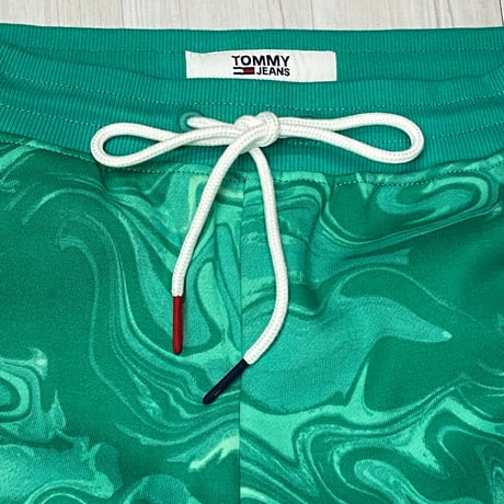 USA仕様 TOMMY HILFIGER TJ マーブル Badge スウェット ジョガーパンツ Always Green (R4F-7)