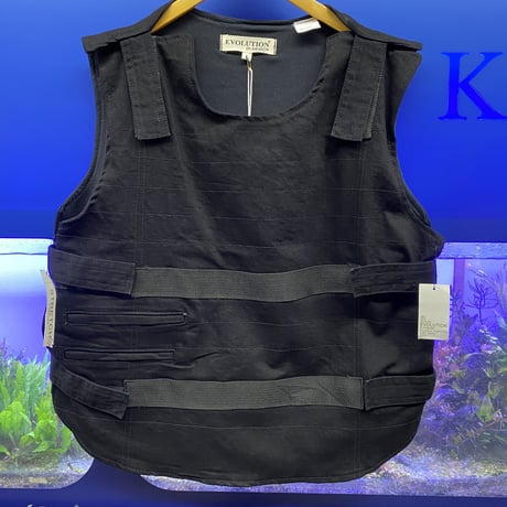 EVOLUTION エボリューション Military ミリタリー デニム ベスト 防弾チョッキスタイル BLK